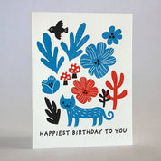 Happiest Birthday Cat Greeting Card