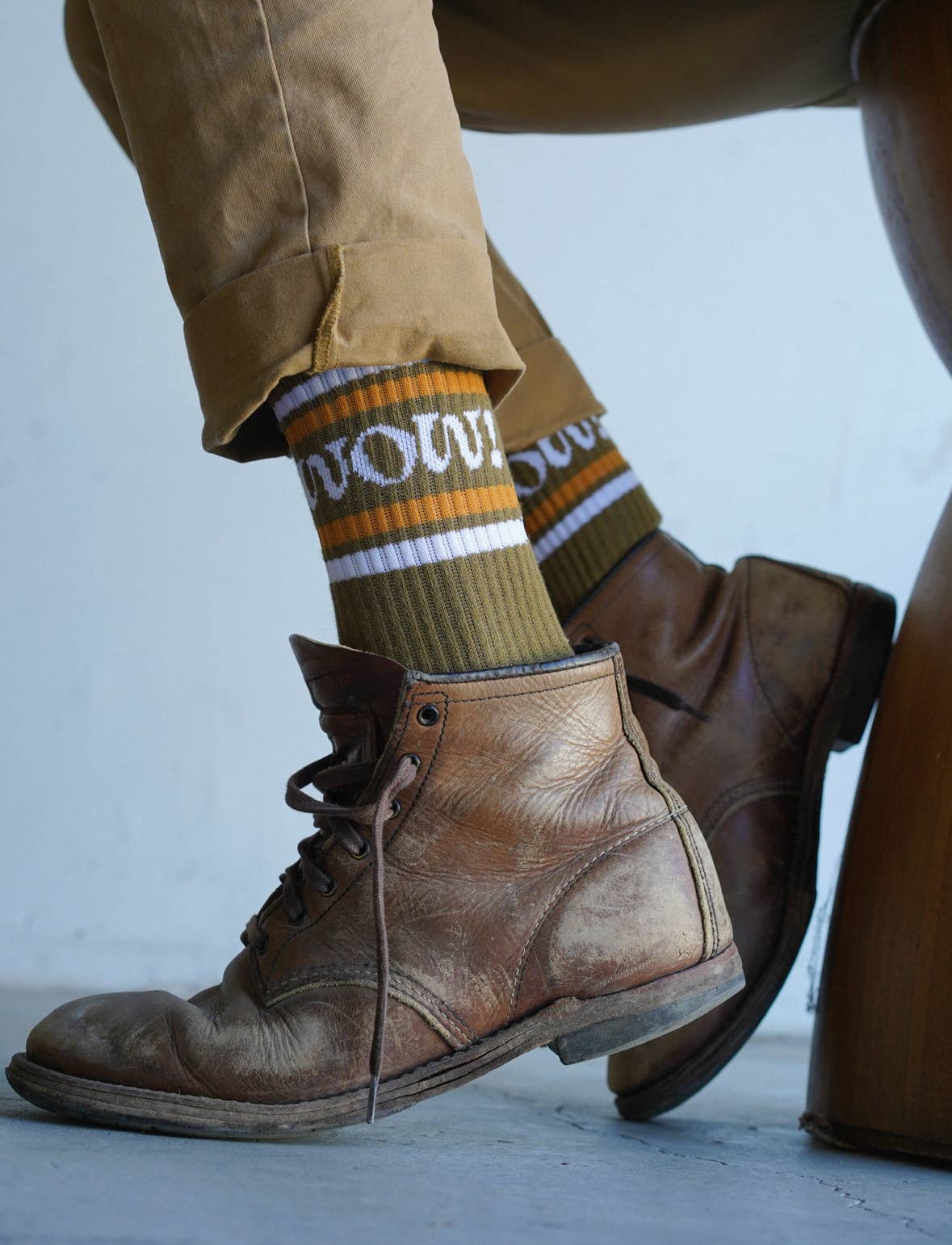 'WOW!’ Socks: Brown and One Size Fits All