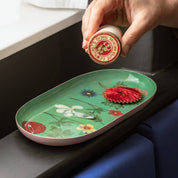 Festival of Flowers - An Oval Enamel Tray