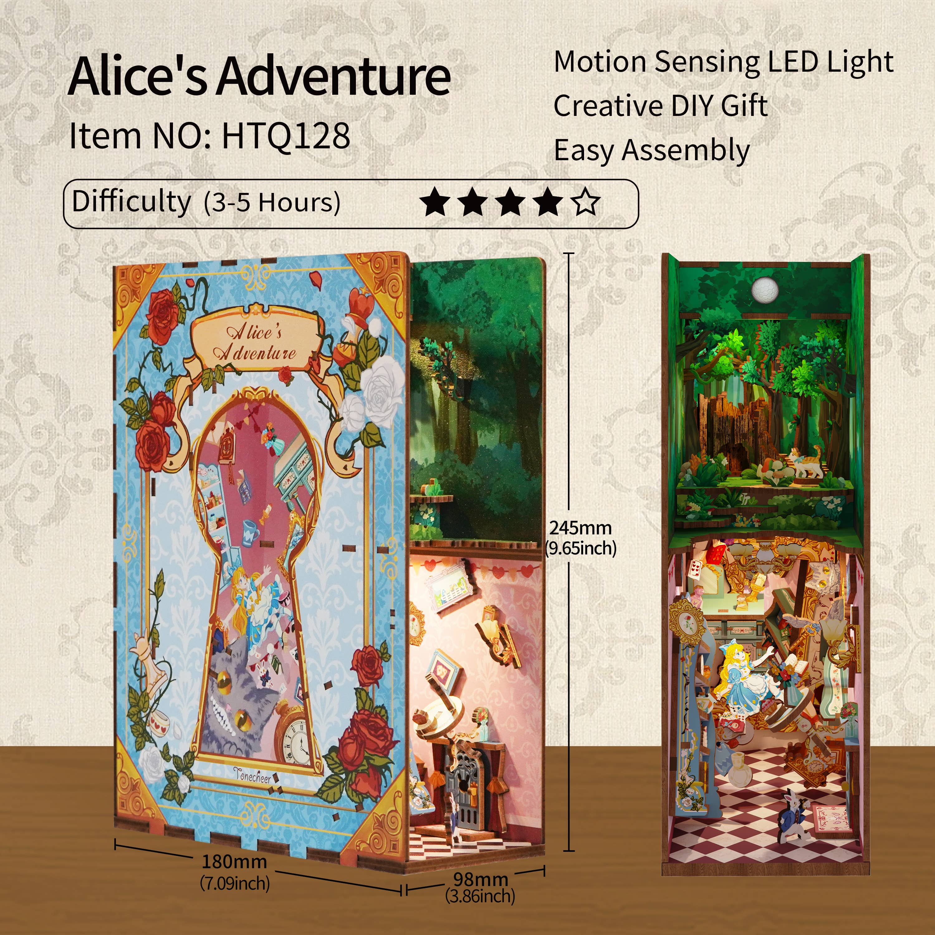 Alice's Adventure: DIY Miniature House Book Nook Kit