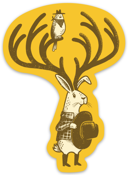Jackalope Vinyl Sticker