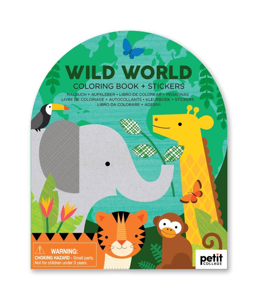 Wild World: Coloring Book With Stickers