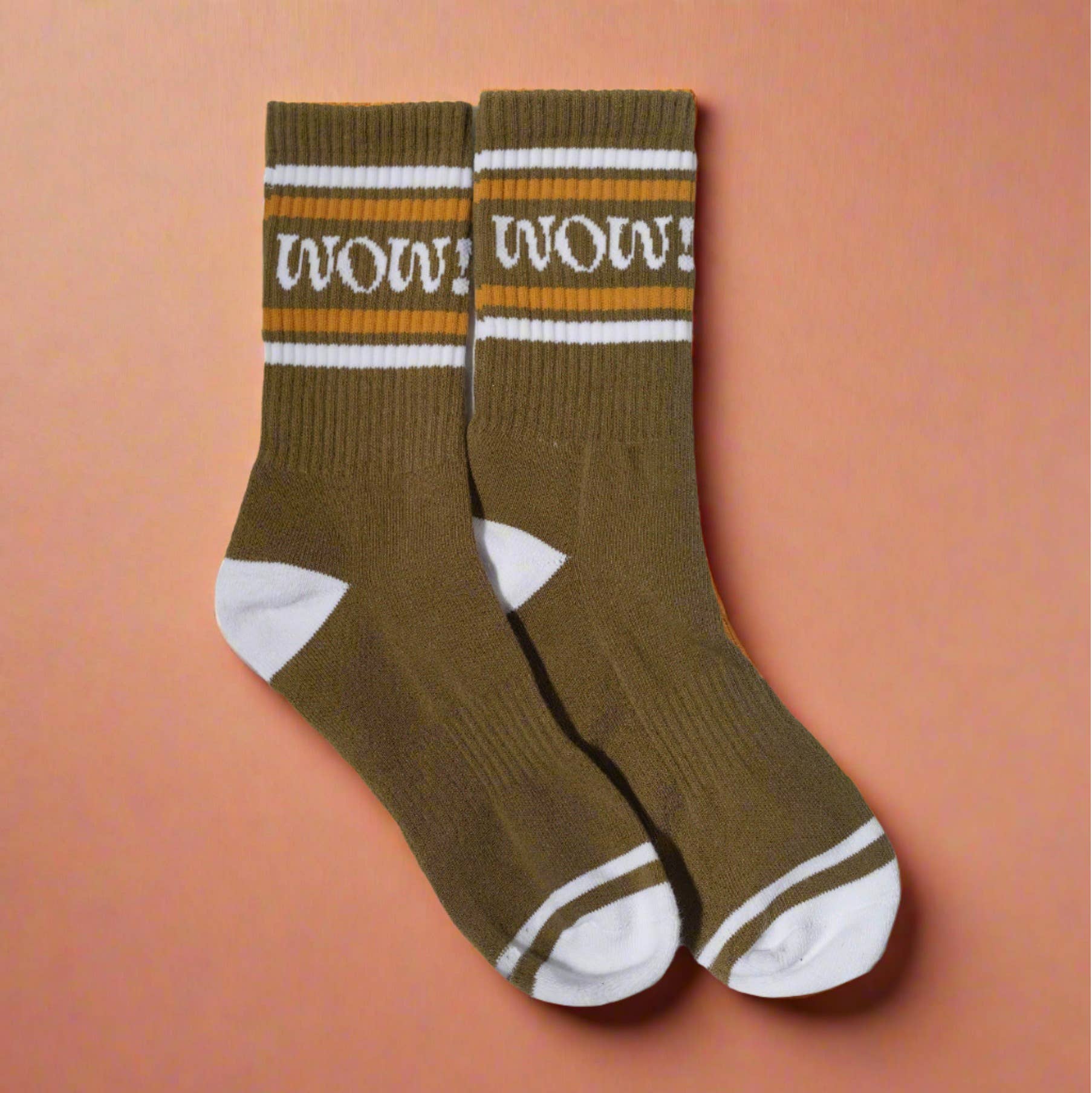 'WOW!’ Socks: Brown and One Size Fits All