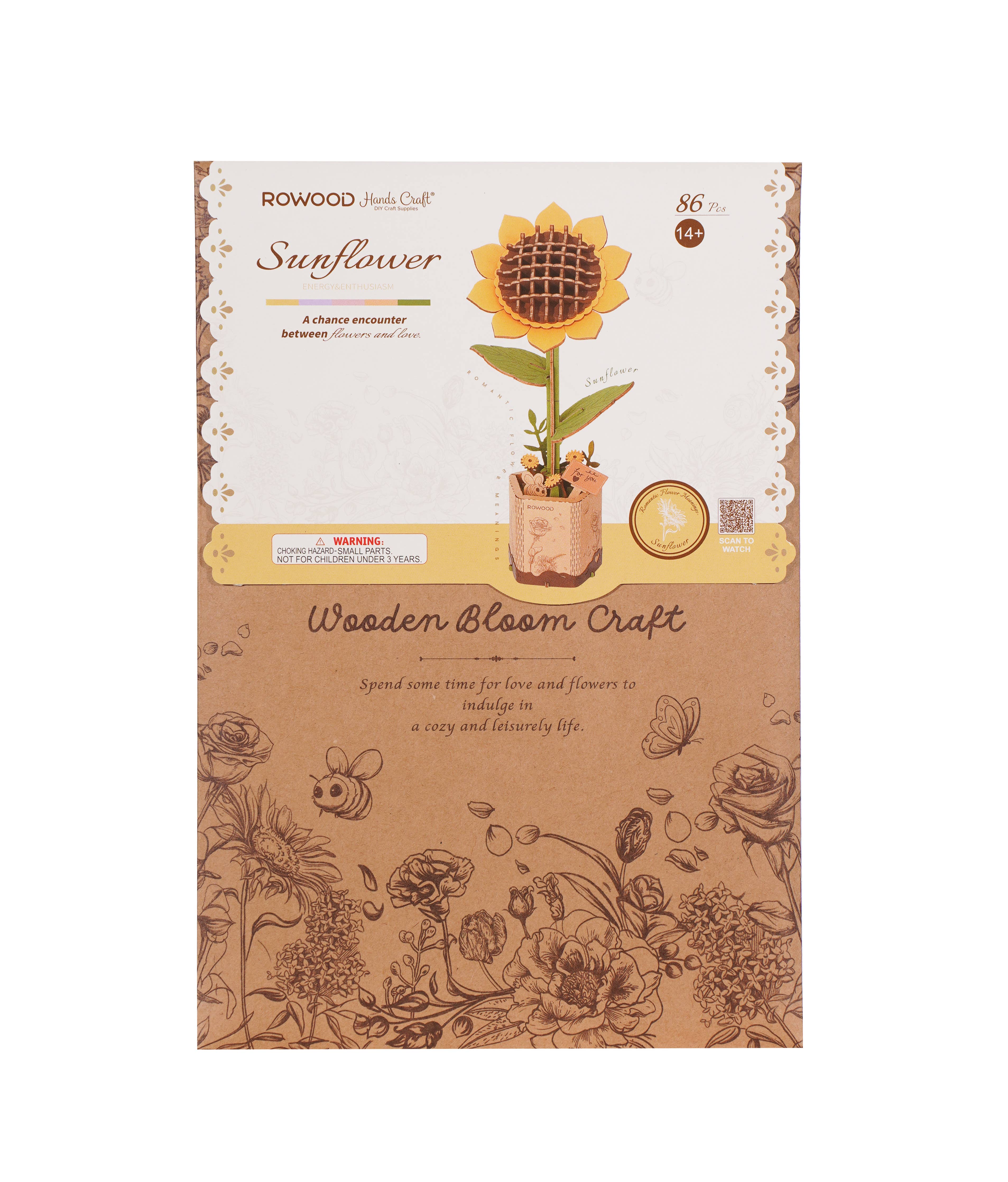 3D Wooden Flower Puzzle: Sunflower