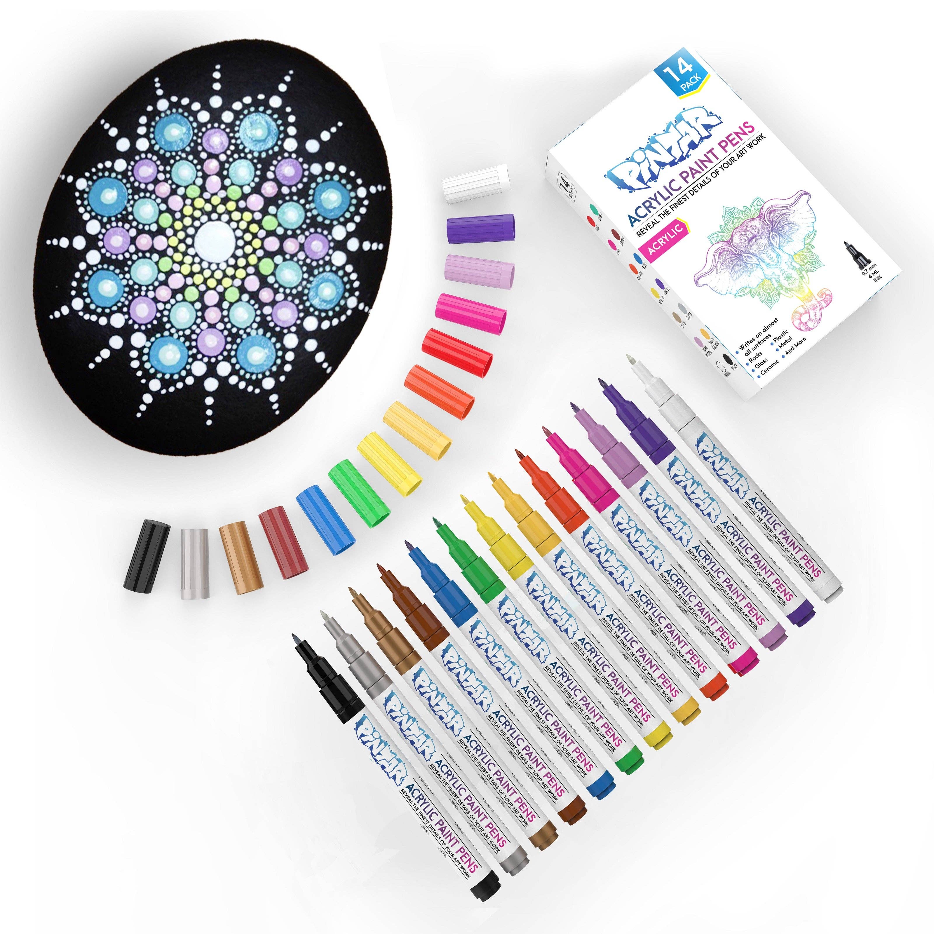 Pintar 14 Pack Fine Point Acrylic Paint Pens