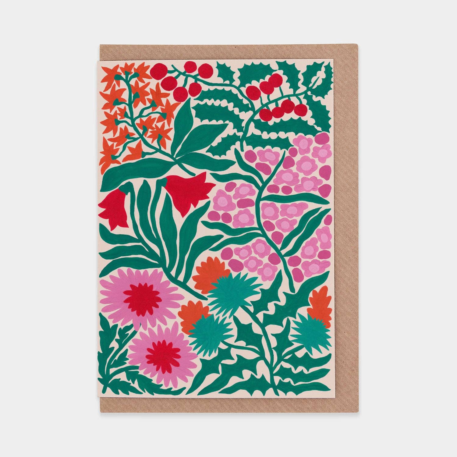 Christmas Flowers Greetings Card