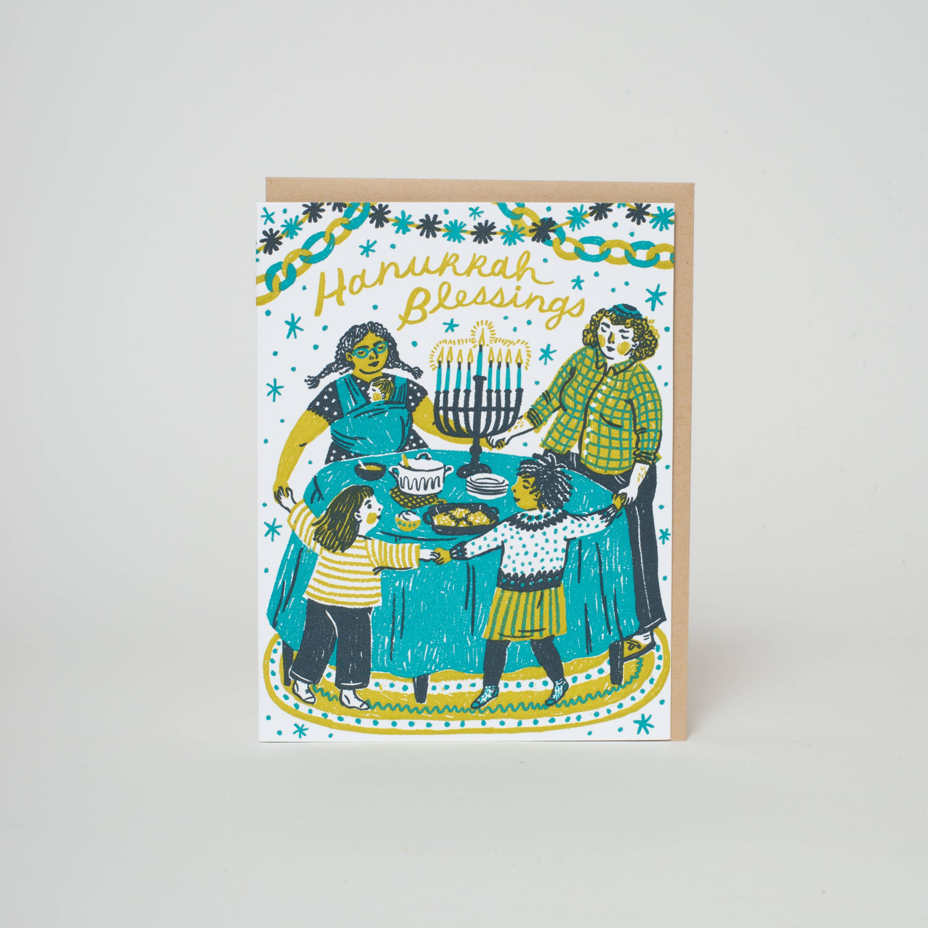 Hanukkah Blessings Letterpress Greeting Card