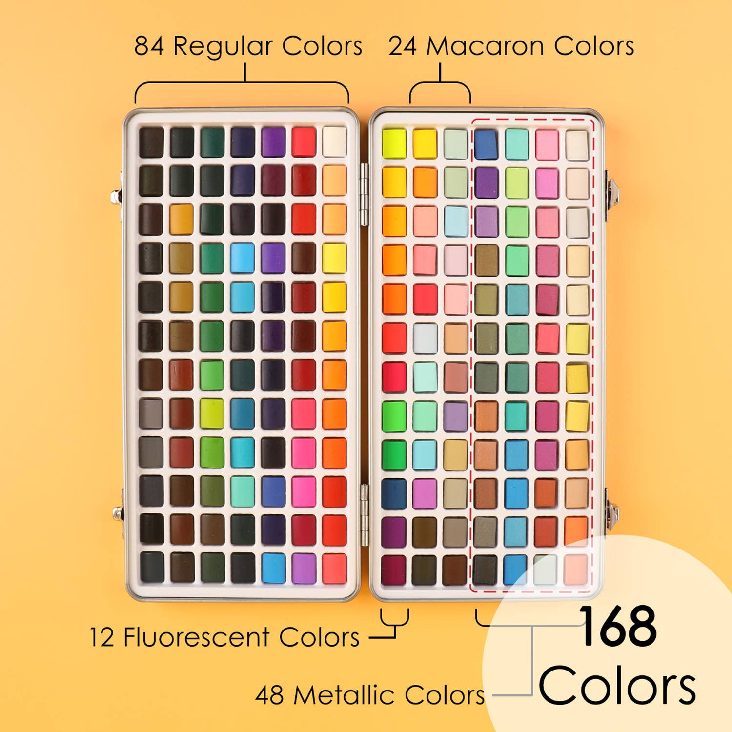 Watercolor Set Of 168 With Coloring Book