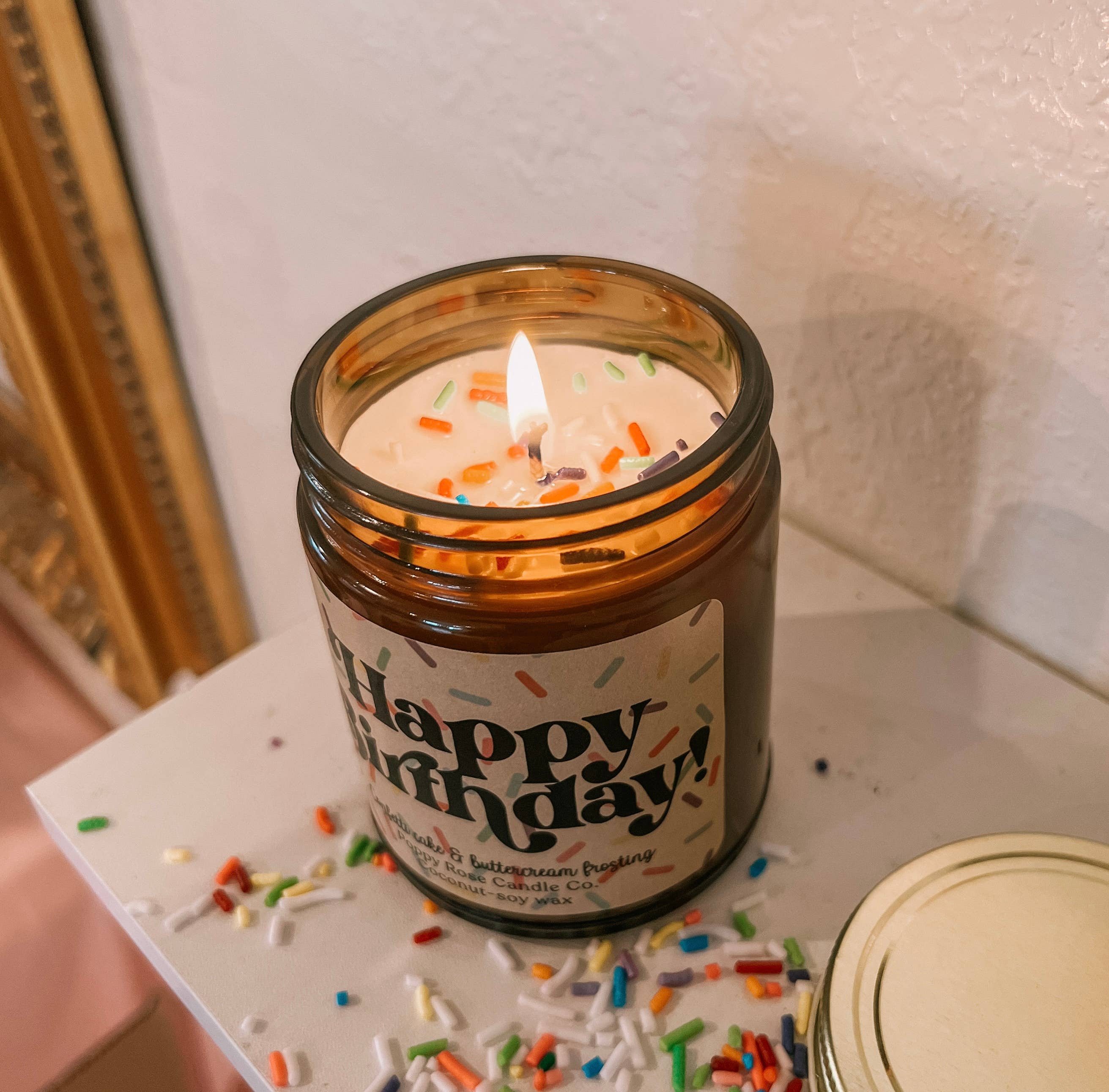 Happy Birthday! Confetti Cake scented 8 oz candle 