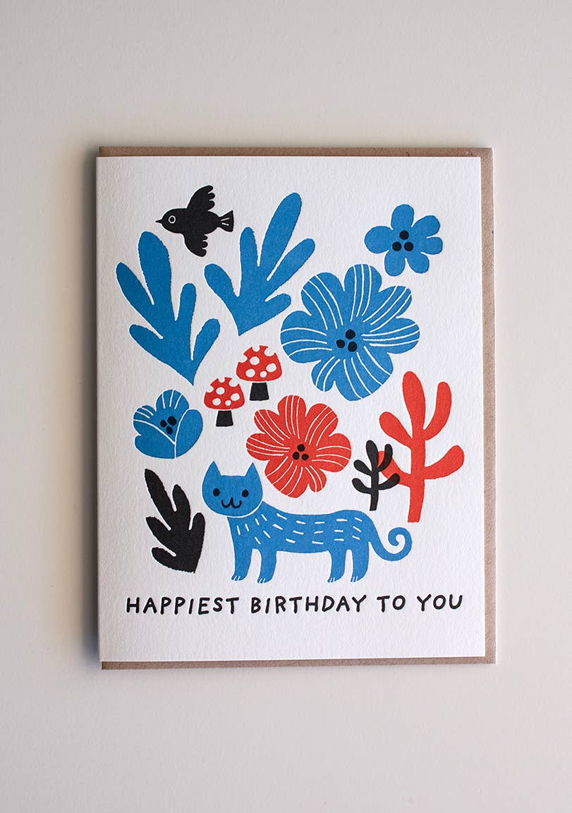 Cat Happiest Birthday Card