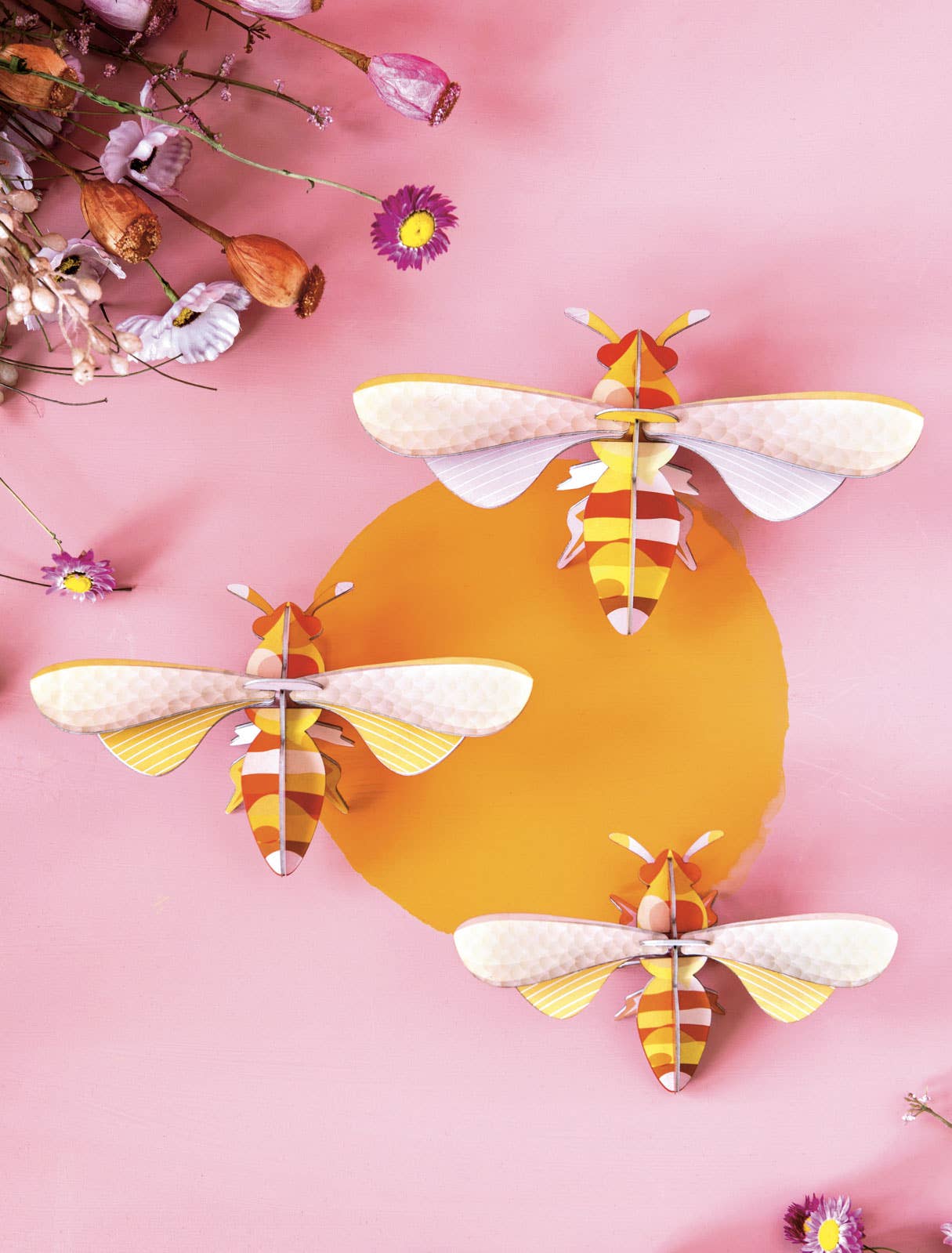 Honey bees, Set of 3 - 3D DIY Wall Art