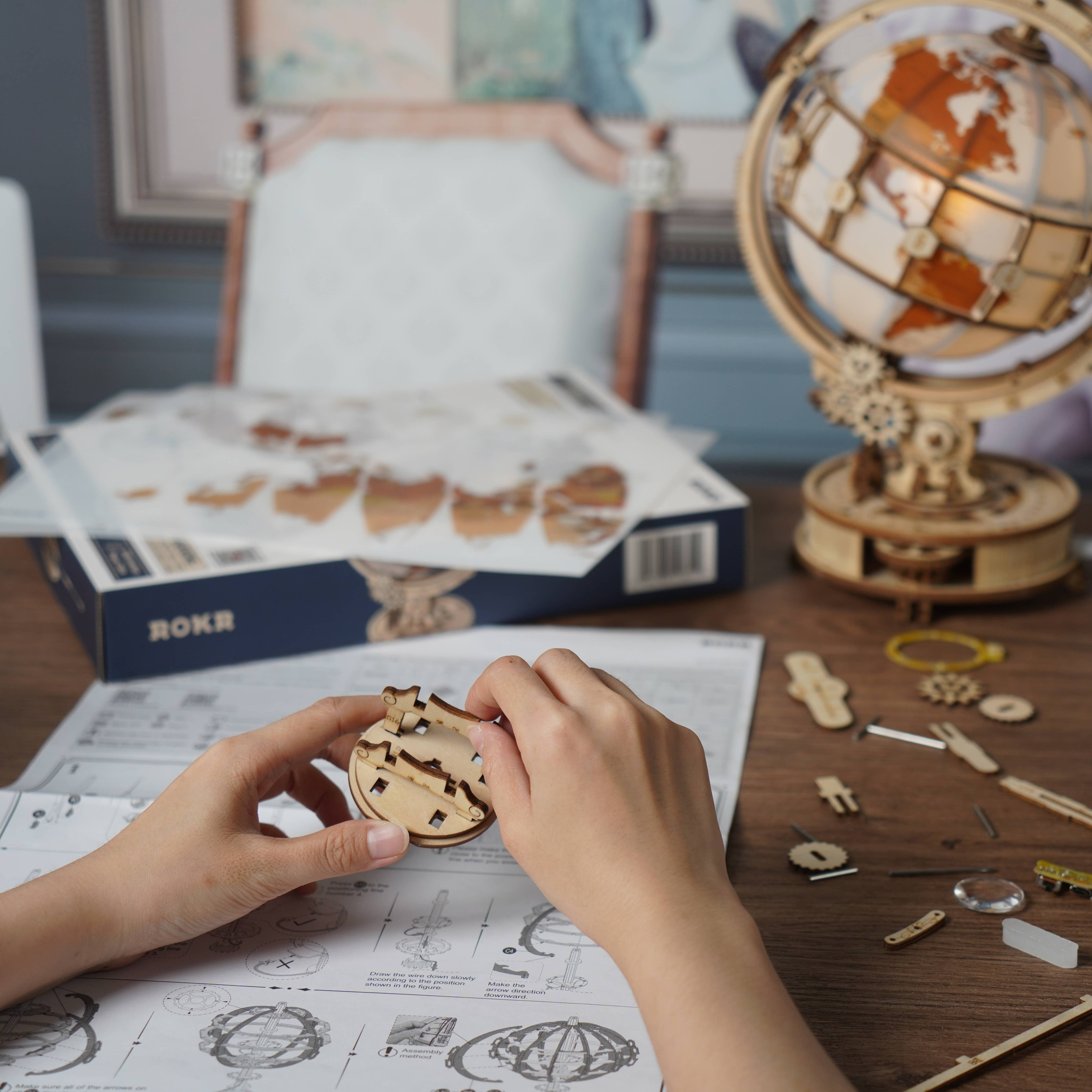 Luminous Globe: DIY Wooden Puzzle