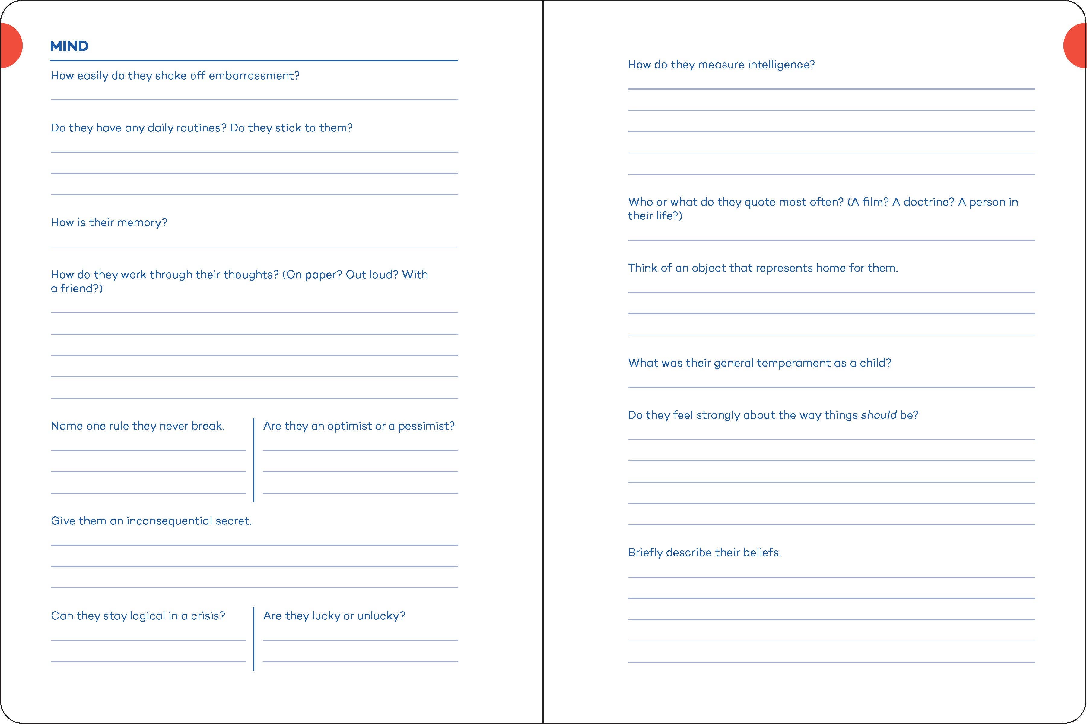 A Writer’s Journal for Creating Characters