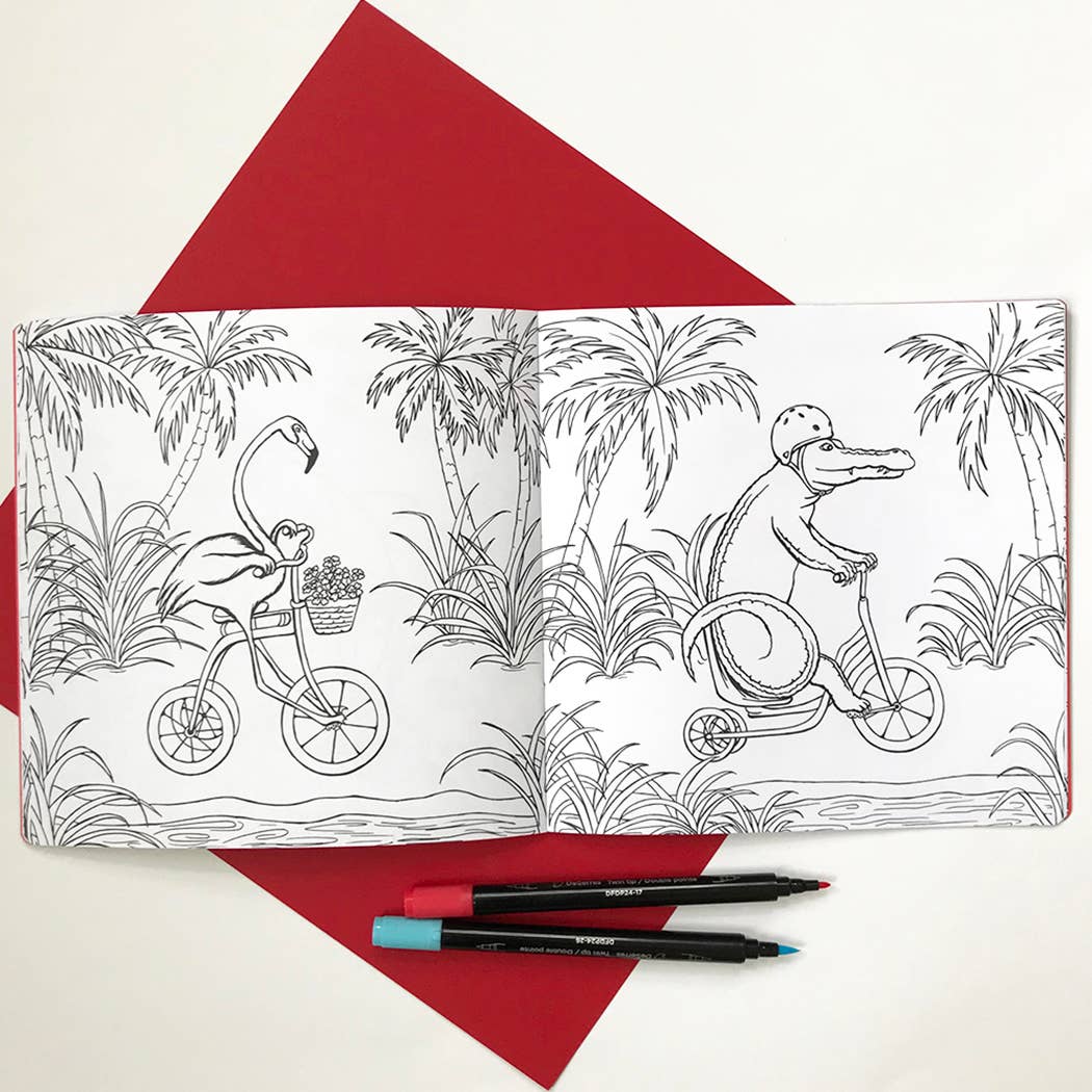 Animals on Bikes From the Jungle to the Sea - Coloring Book