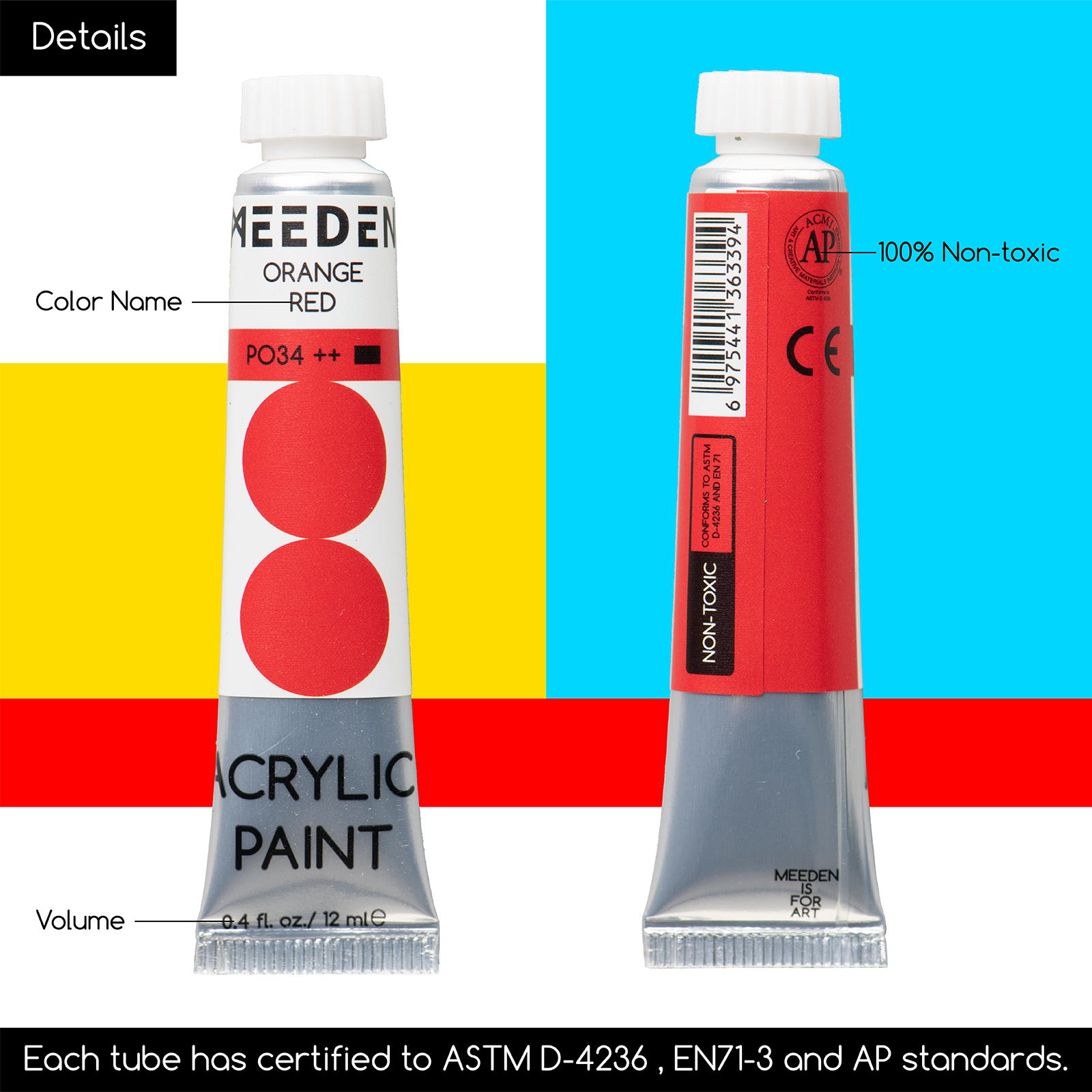 MEEDEN Heavy Body Acrylic Paint Sets - 100 Colors Acrylic Paint Tubes