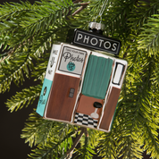 Photo Booth Holiday Glass Ornament