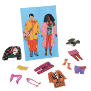 Two magnetic dolls with accessories on 