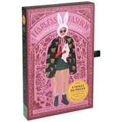 Box of Fearless Fashion Magnetic Dolls with illustration of a doll and packaging design.