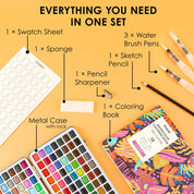 Watercolor Set Of 168 With Coloring Book