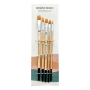 Set of paintbrushes in packaging with 'Breathe People' branding on a white background