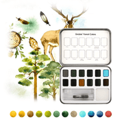 Grabie Forest Colors paint set with nature-themed illustrations on a white background