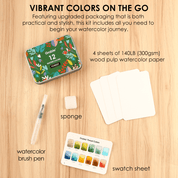 Forest Colors | Watercolor, Pocket Set Of 12 With Brush