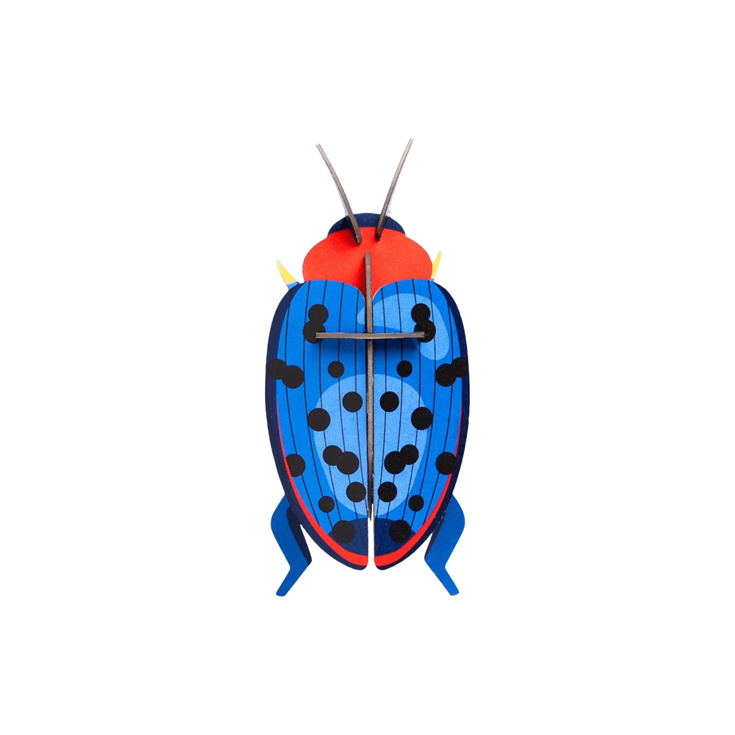 Colorful beetle-shaped paper figurine.