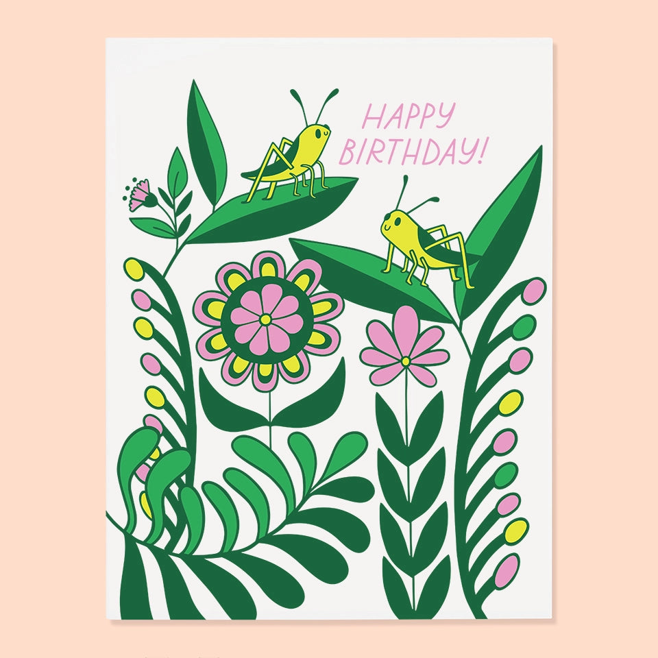 Grasshopper Happy Birthday, Birthday Card