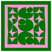 Green & Pink Geometric | 100% Silk Scarf