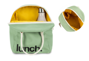 'Lunch' Moss Green Organic Cotton Zipper Lunch Bag