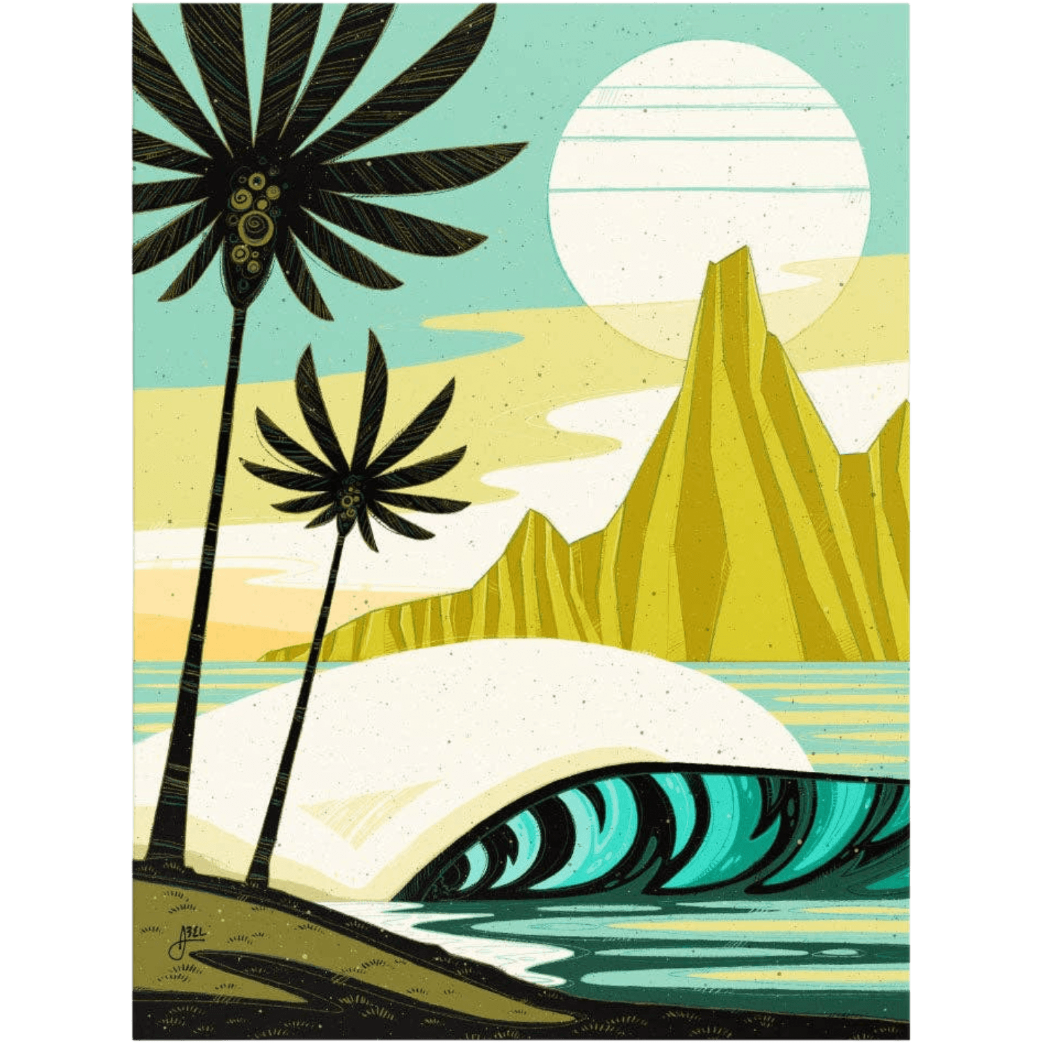 Green Palm Point | 9" x 12" | Art Print