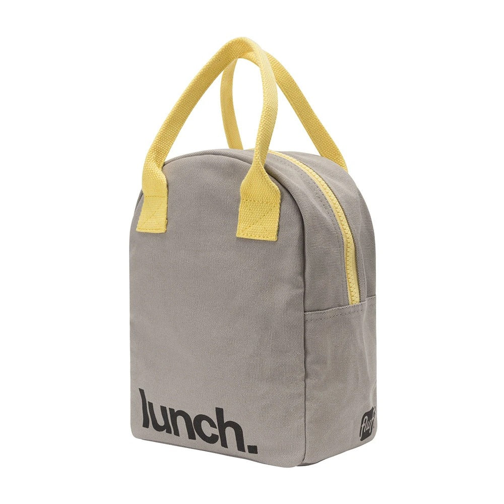 Grey and Yellow Organic Cotton Lunch Bag