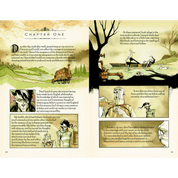 Comic book page with illustrations and text on a white background