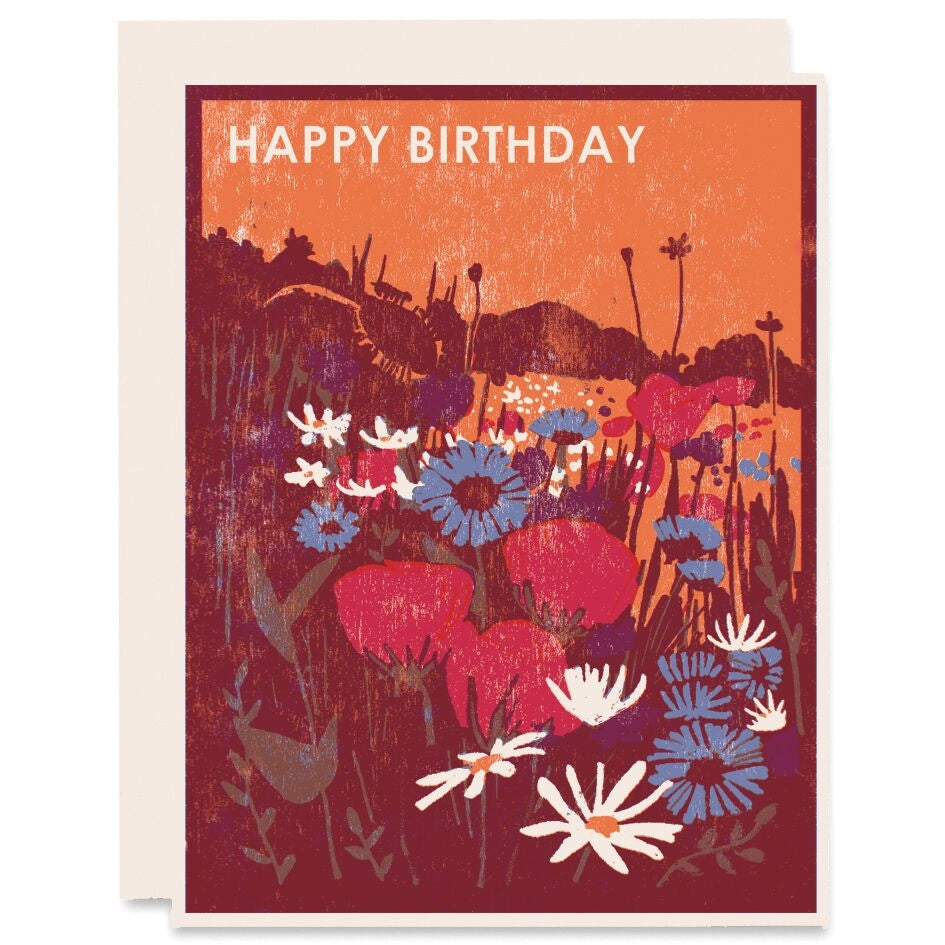 Wildflowers Happy Birthday - Greeting Card