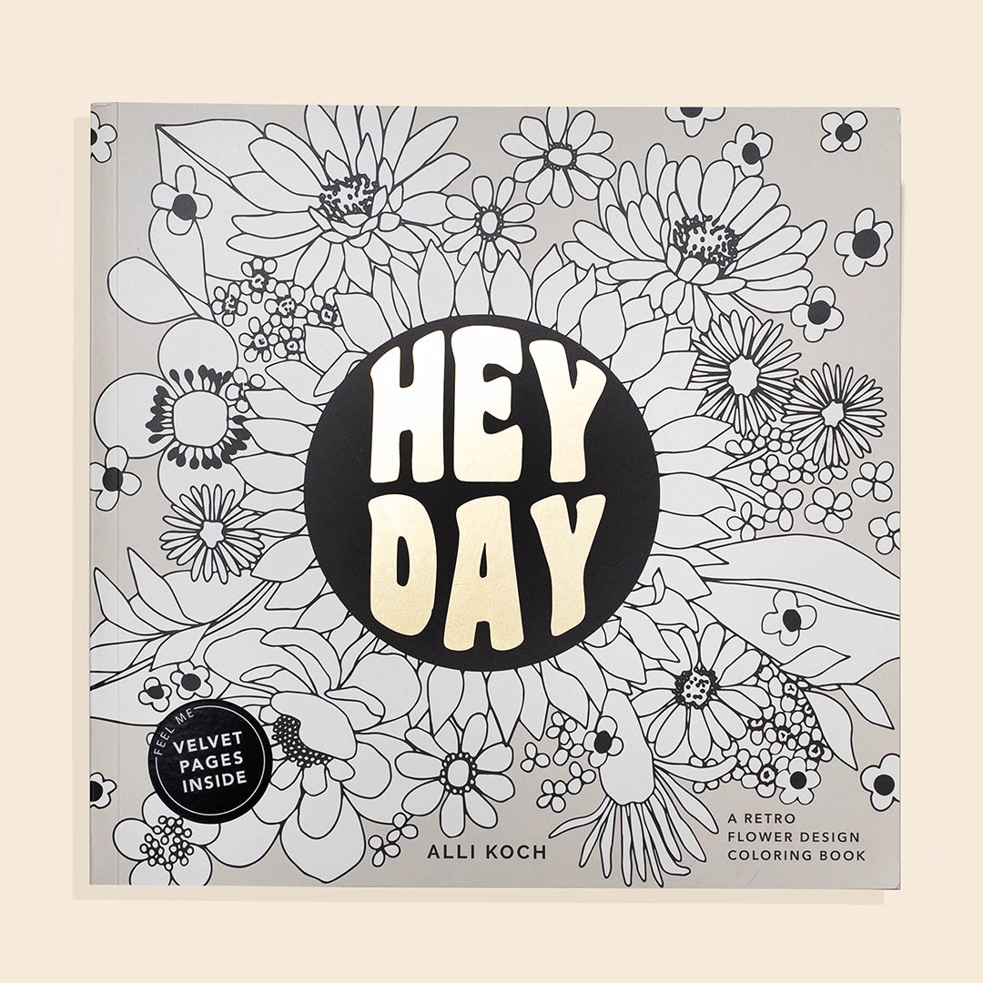 Hey Day Retro Flower Design Coloring Book