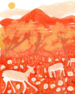 Deer in Zion Giclee Print 11x14 by Melissa Lakey