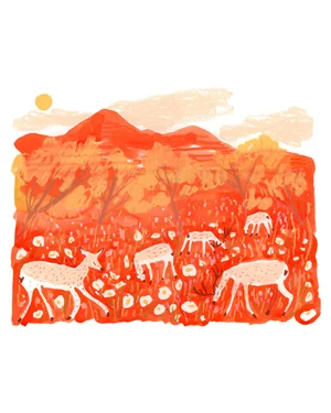 Deer in Zion Giclee Print 11x14 by Melissa Lakey