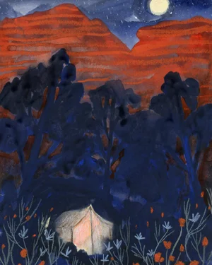 Camping Under the Stars Giclee Print 11x14 by Melissa Lakey