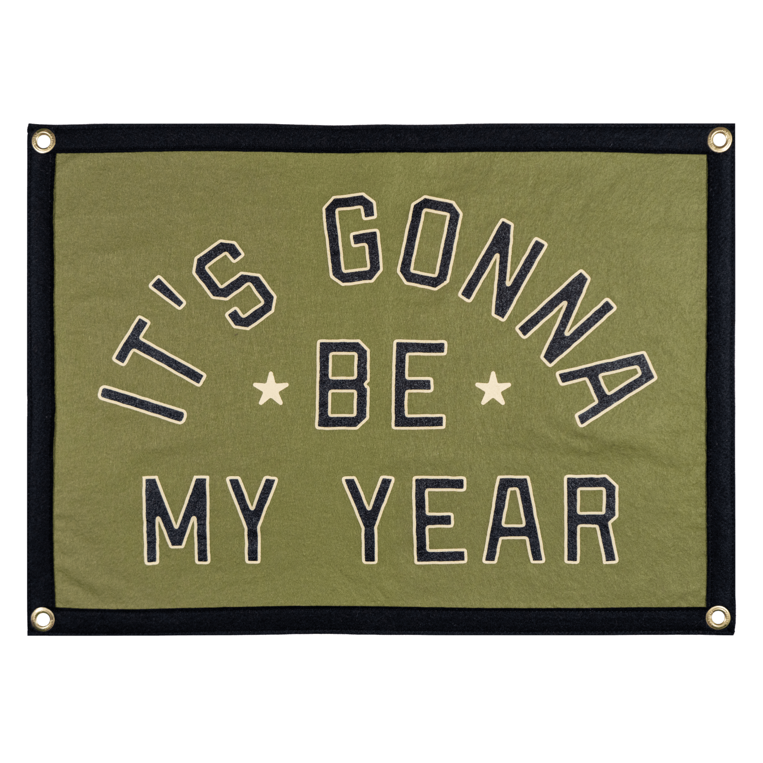 Motivational banner with 'It's Gonna Be My Year' text on a green background.