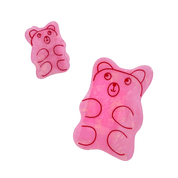Two pink gummy bear-shaped hair clips