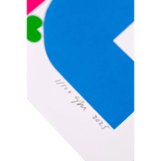 Colorful abstract design featuring a signature and date.