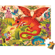 Colorful dragon puzzle with one piece missing.