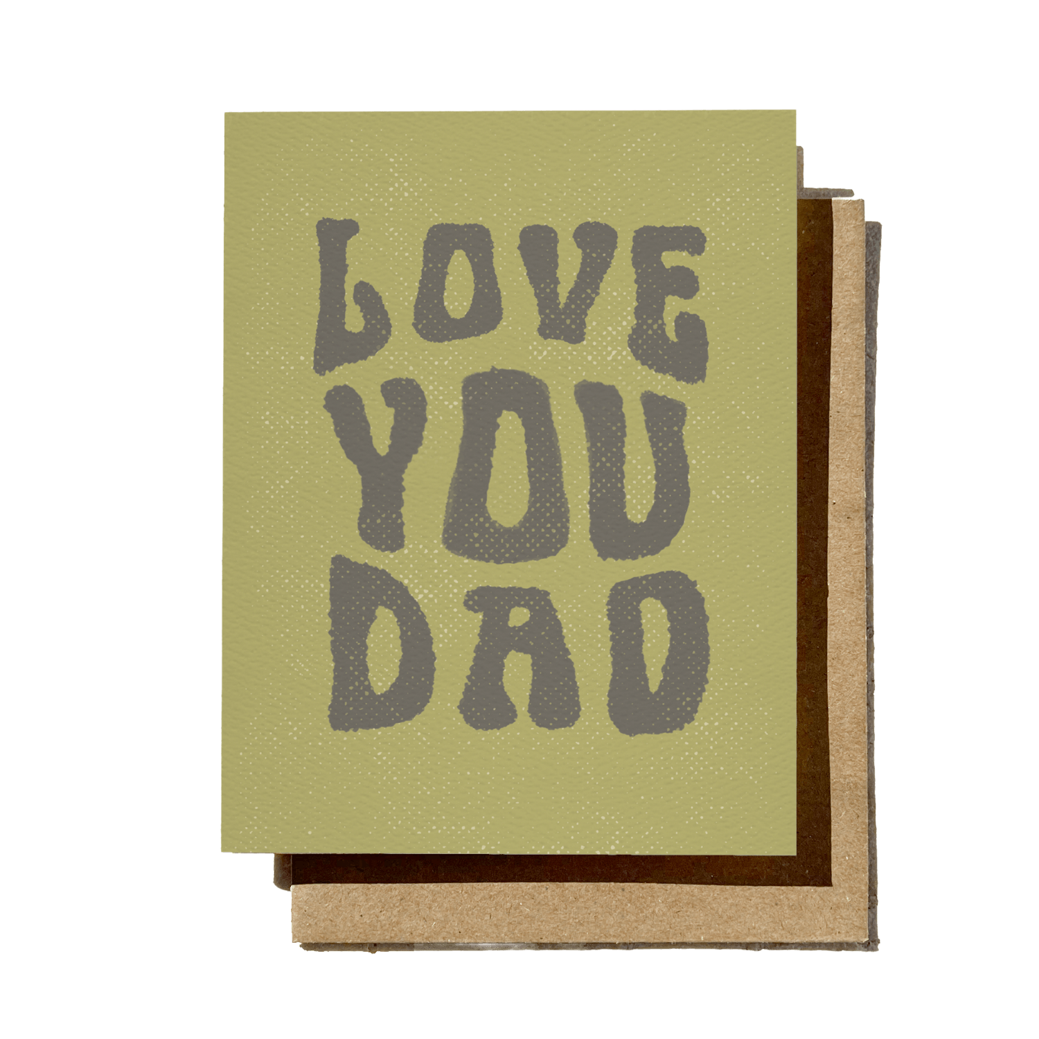 Card with 'Love You Dad' text on a green background