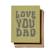 Card with 'Love You Dad' text on a green background
