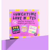 Pack of 'Lunchtime Love Notes' with positive messages on a purple background