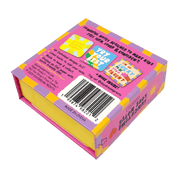 Colorful box of self-esteem cards with a barcode 