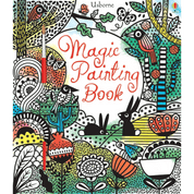 Colorful book cover of 'Magic Painting Book' with various illustrations and patterns.