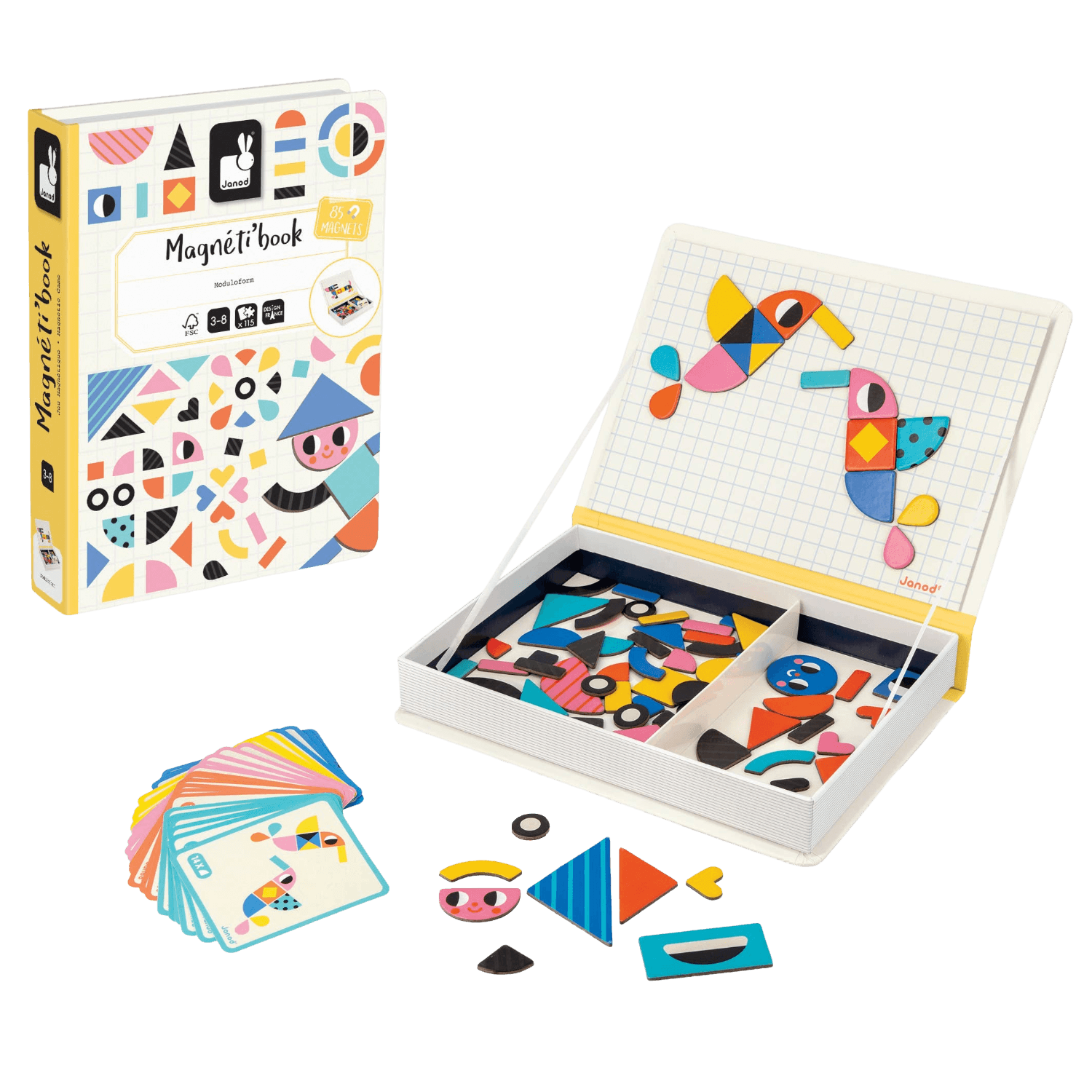 Colorful magnetic toy set with cards