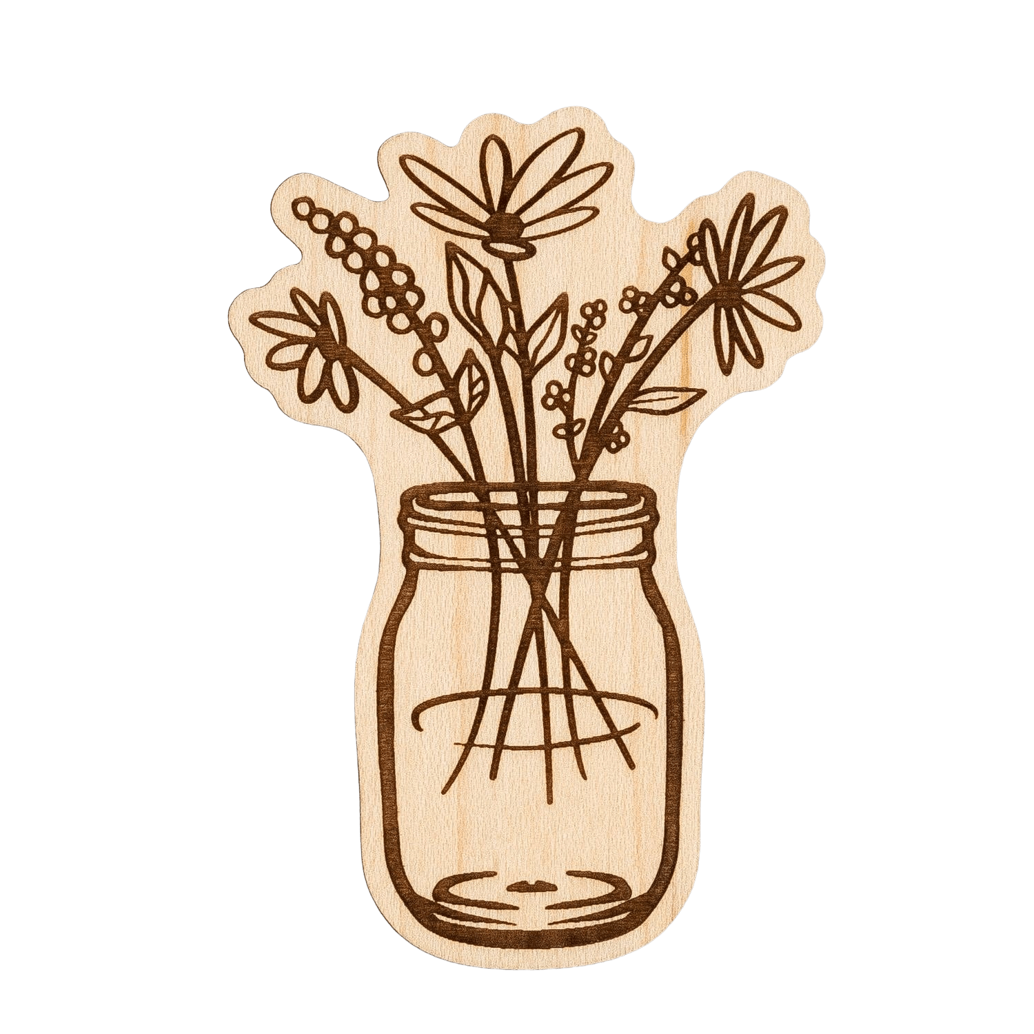 Mason Jar with Flowers | Magnet