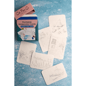 Paintable watercolor cards with a nice box  on a textured blue background